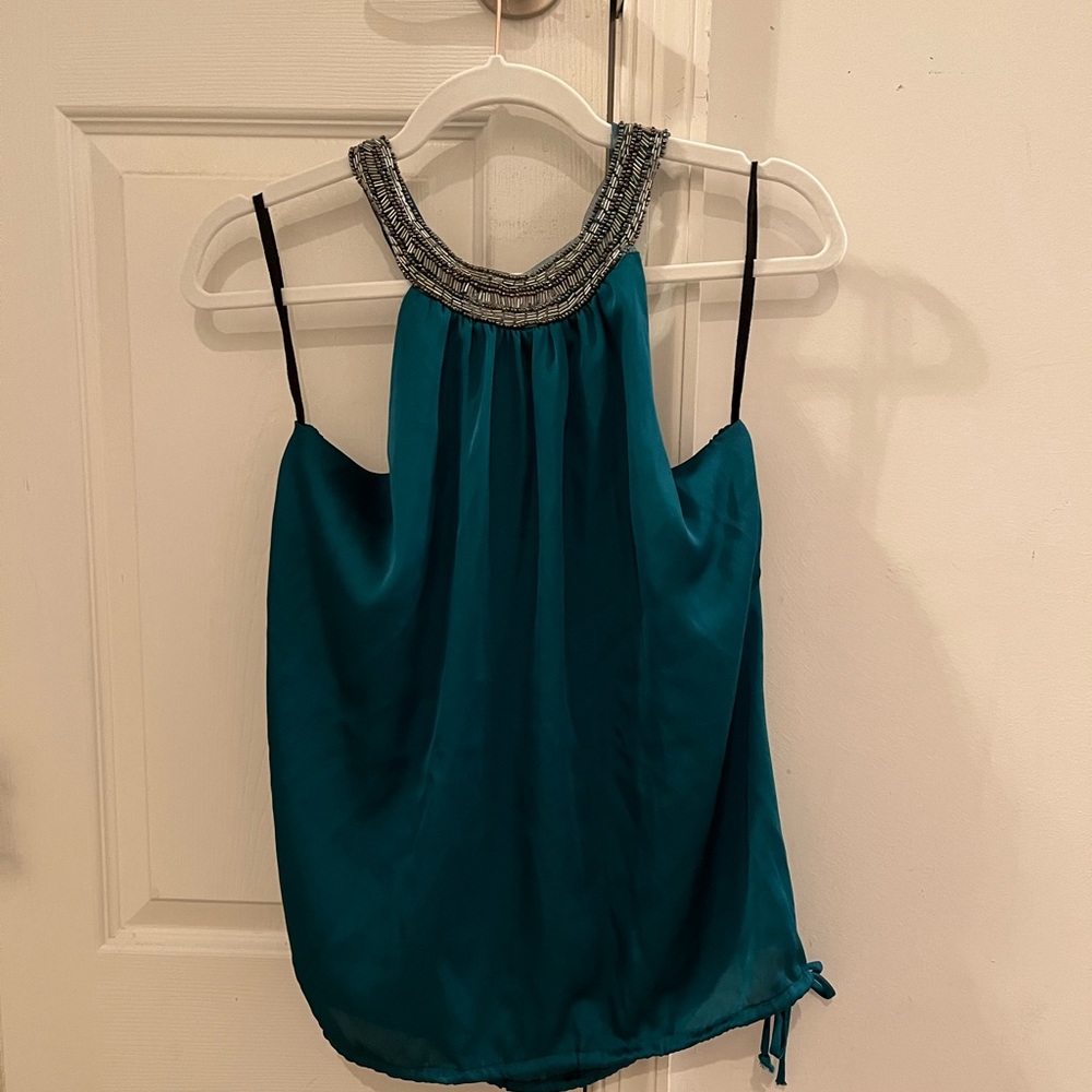 Charlotte Russe Teal Beaded Top